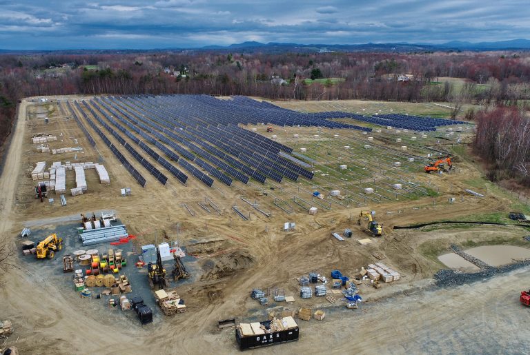 drone photo of solar field